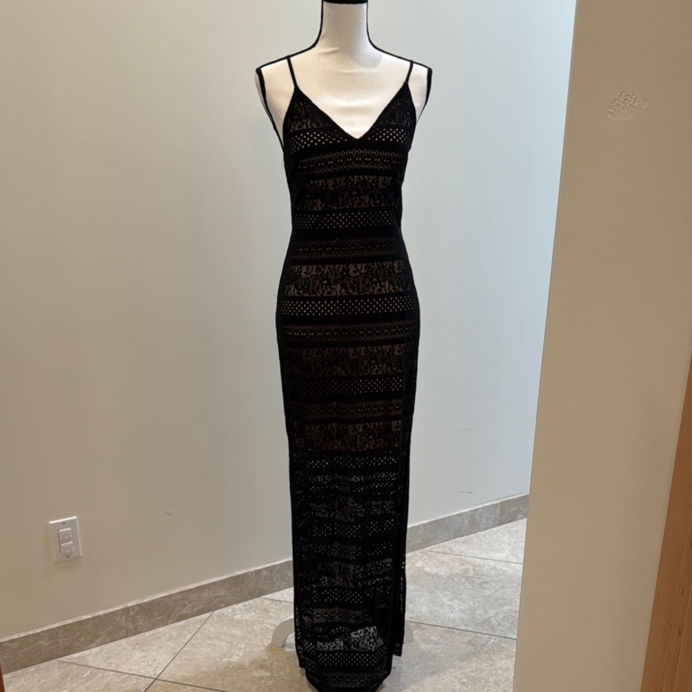 Express Black Sleeveless V-Neck Maxi Gown
